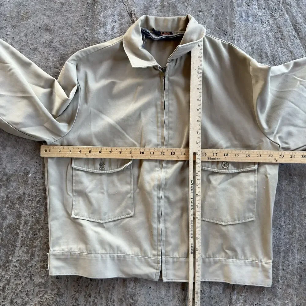 Vintage 60s Lee Chetopa Work Jacket Workwear Work Size 44 Tan Mechanic Talon